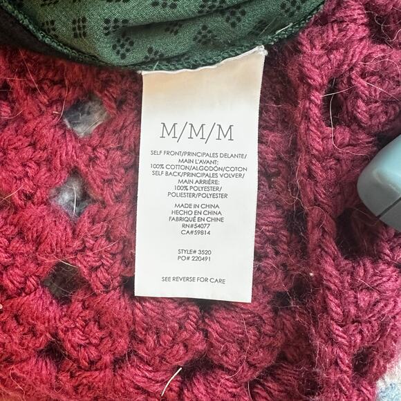 Cabi Get Together Sweater Women M | Black Knit & Green Sheer Polka Dot Back - Picture 6 of 6